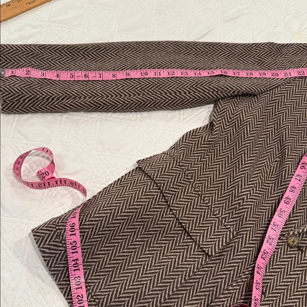 Polo Ralph Lauren Brown Cream Wool blend Blazer Size 16 - Picture 10 of 13